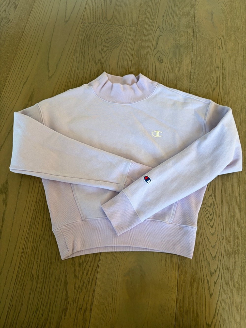 UO Exclusive Champion Lavender Reverse Weave Mock Neck Sweatshirt - XS